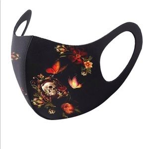 Face Mask Skulls Flowers and Butterflies